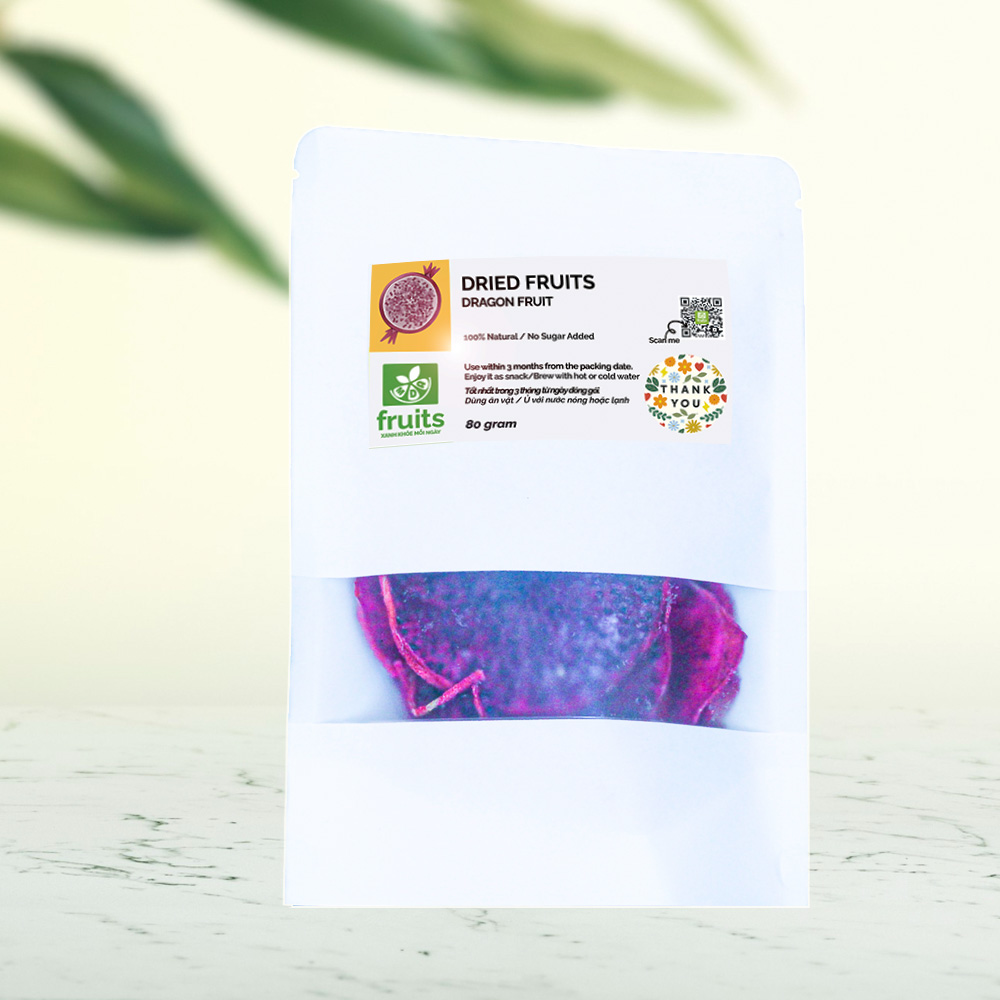 Dried Red Dragon Fruit Slices 80g